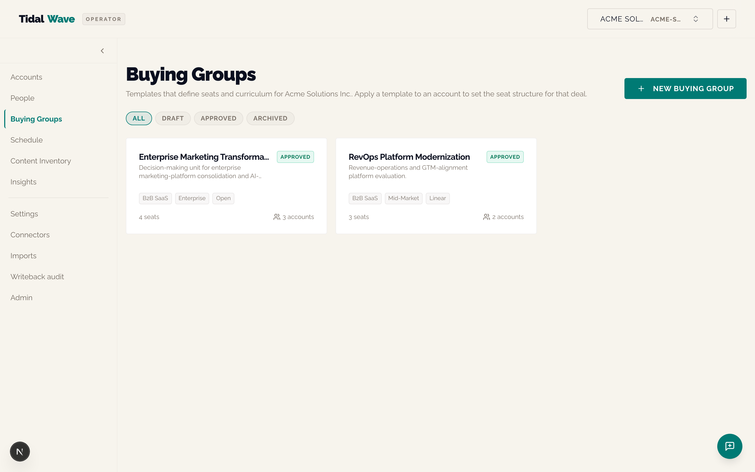 Buying groups list