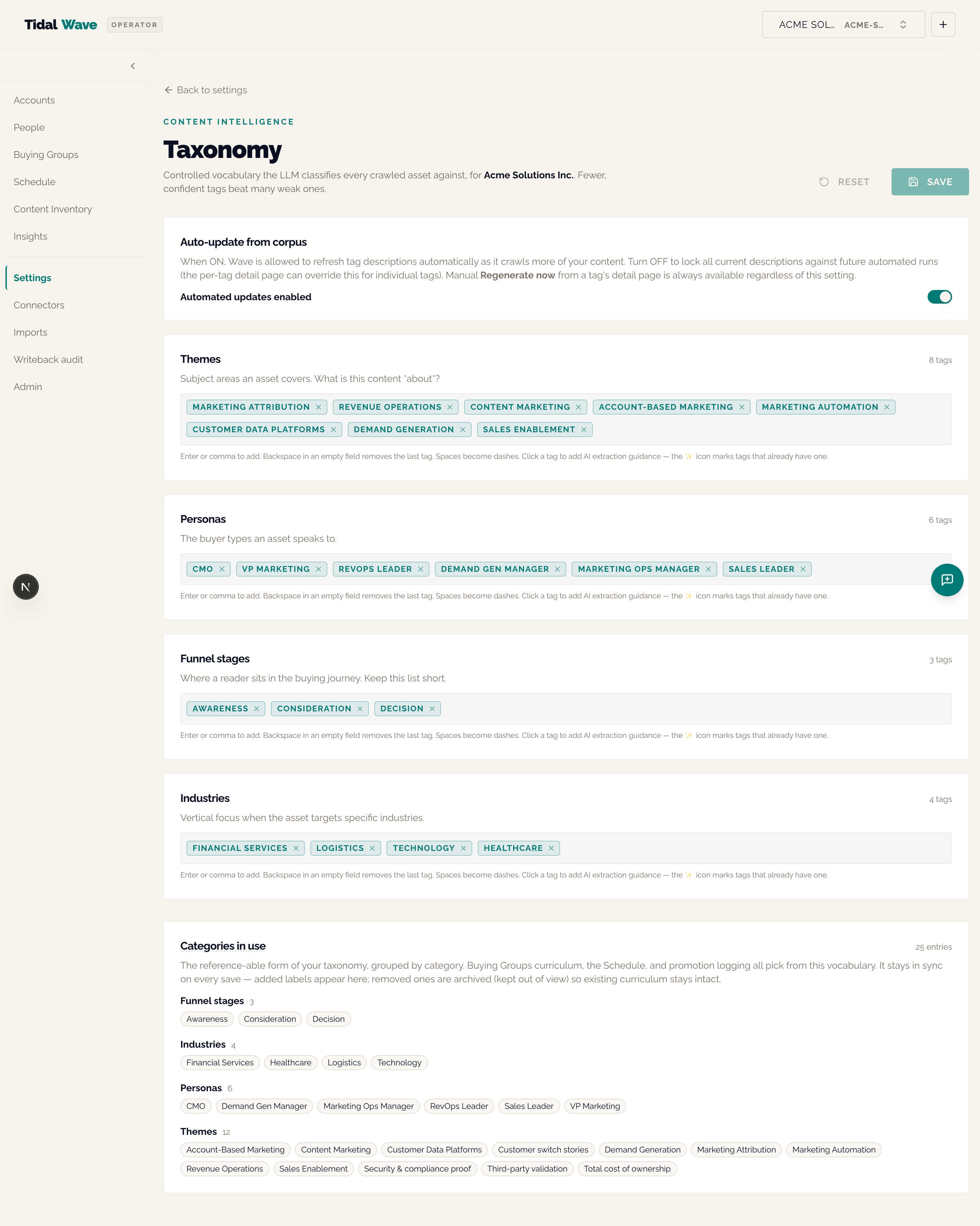 Taxonomy editor
